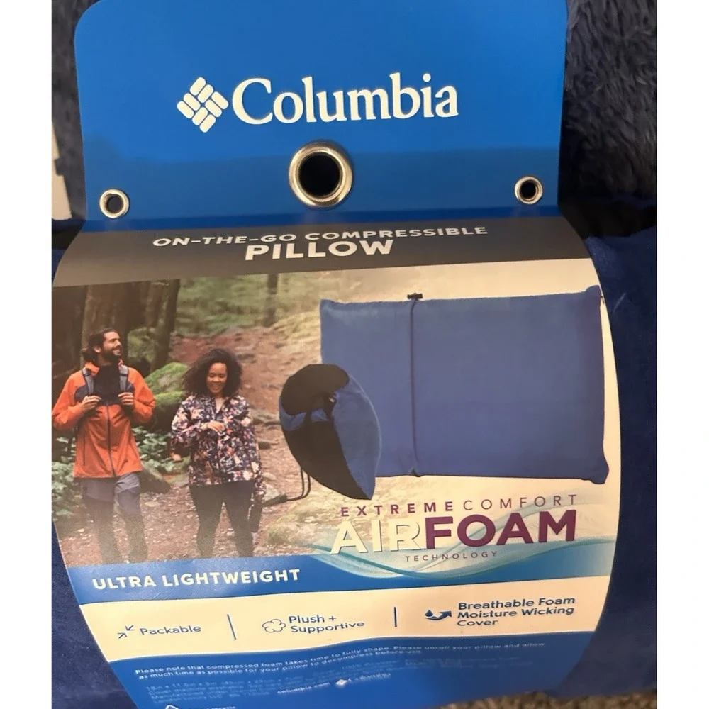 Columbia Ultra Lightweight Compressible Camping Pillow Travel Backpacking 18x11